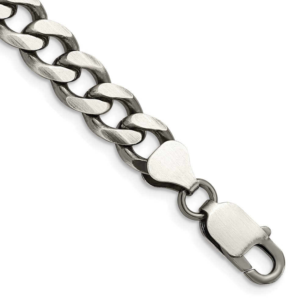 Sterling Silver Antiqued 7.5mm Curb Chain 8 inches