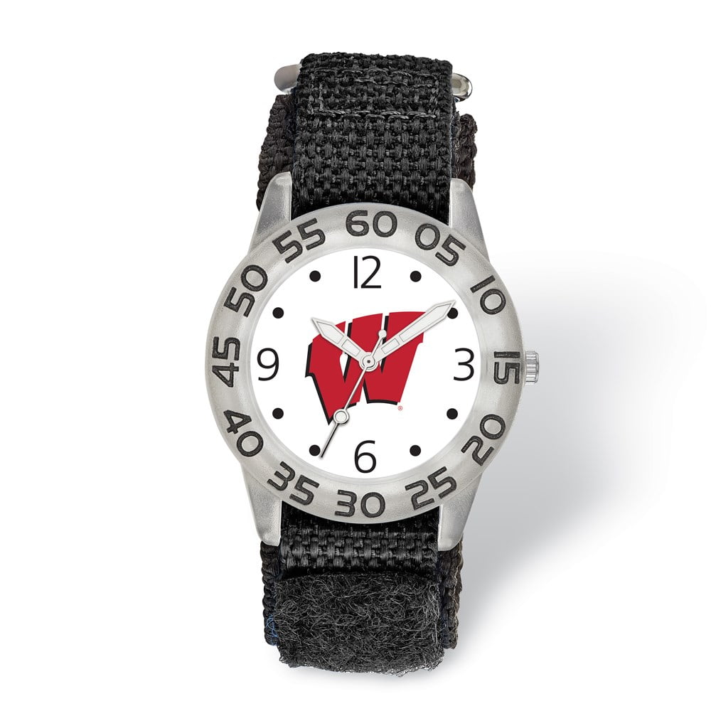 LogoArt University of Wisconsin Childs Fan Nylon Strap Quartz Watch QUWI173