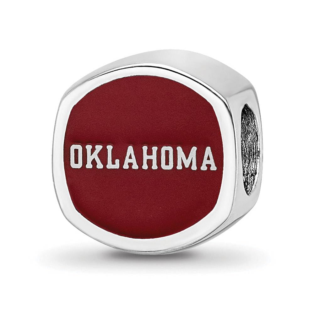 Logoart Sterling Silver University Of Oklahoma Ou Enameled Bead Female Adult