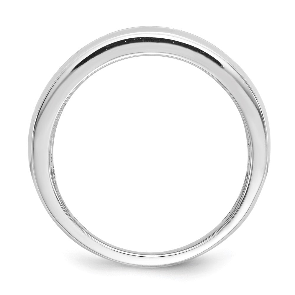 10K White Gold Polished Diamond Men's Band
