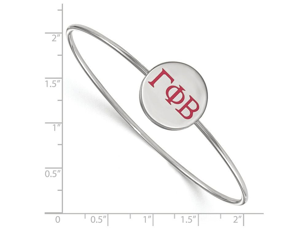 Sterling Silver Official Licensed Greek Sororities Gamma Phi Beta (???) Enameled Slip-on Bangle