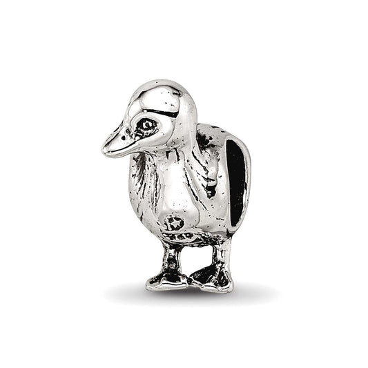 925 Sterling Silver Polished Oxidized Reflections SimStars Bird Bead Charm 10.91x5.45mm Wide Pendant Necklace for Women