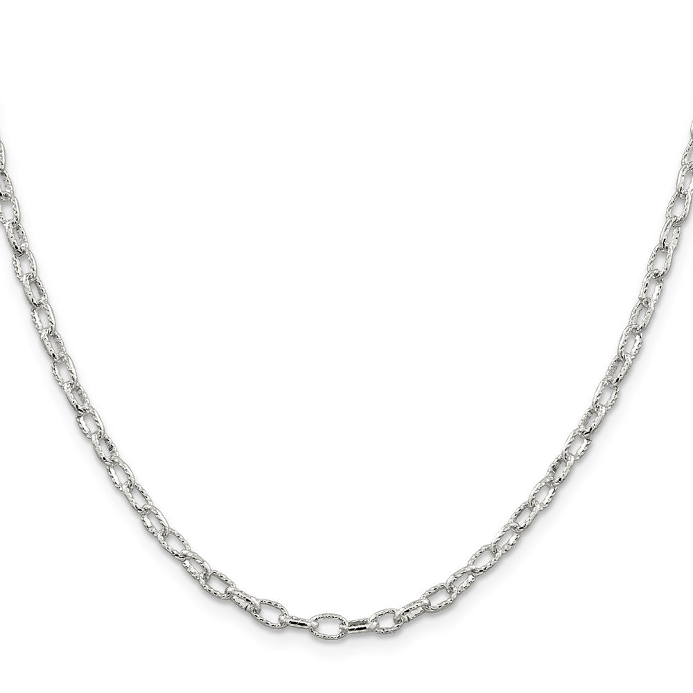 Sterling Silver 3.75mm Fancy Patterned Rolo Chain 16 Inches