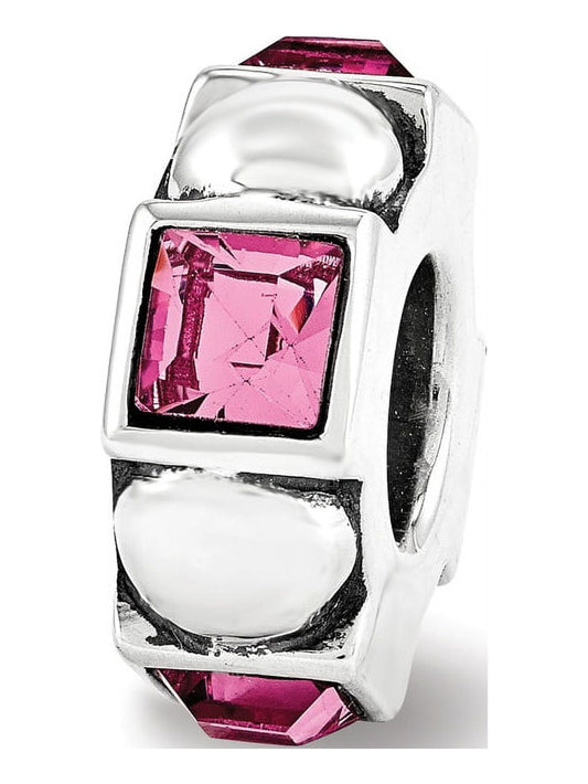 Sterling Silver Reflections Crystal Squares/Dots Bead