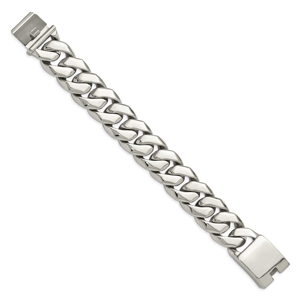 Chisel  Stainless Steel Polished 9 inch Fancy Curb Bracelet 9 inches