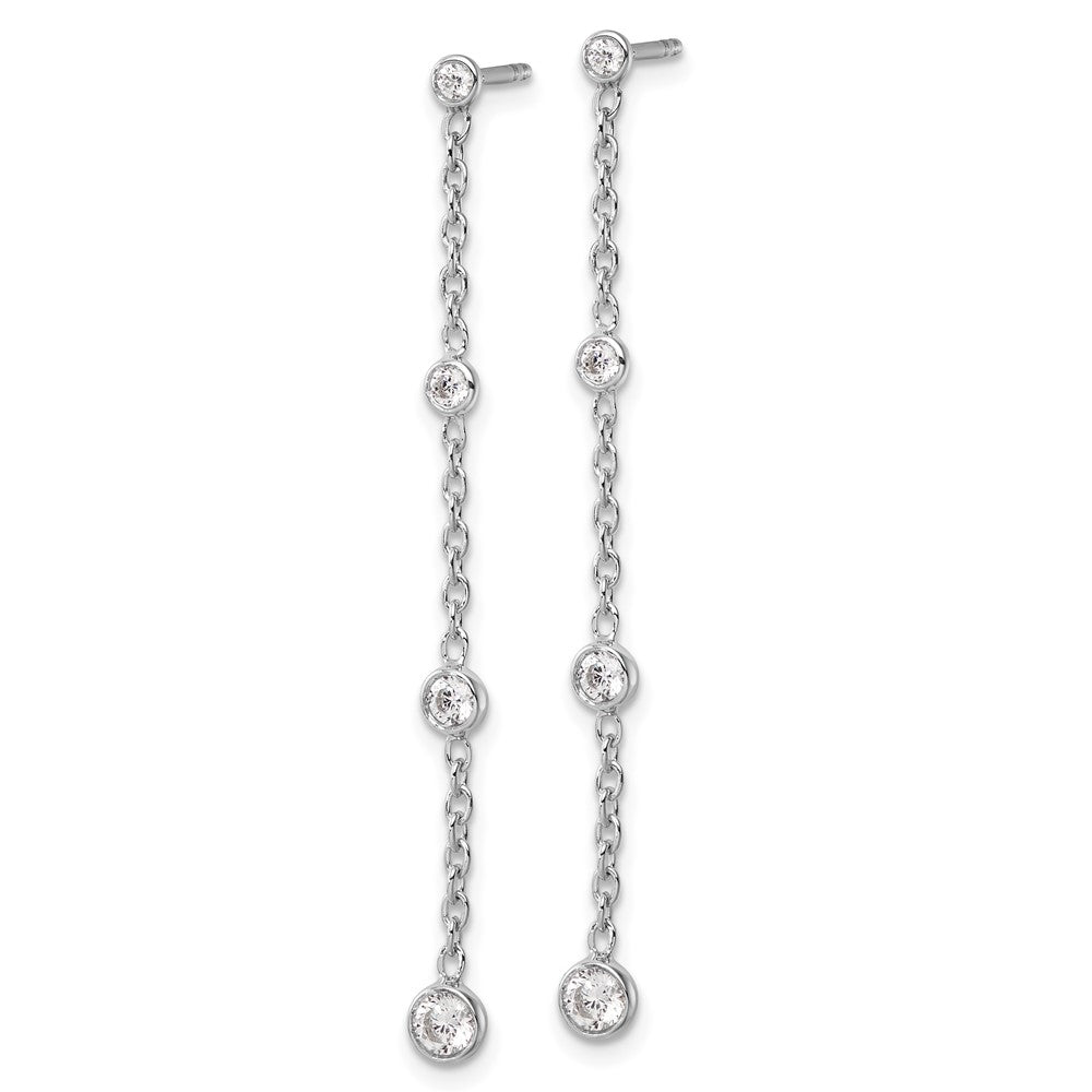 True Origin 14K White Gold 1/2 carat Lab Grown Diamond VS DEF Graduated Dangle Post Earring