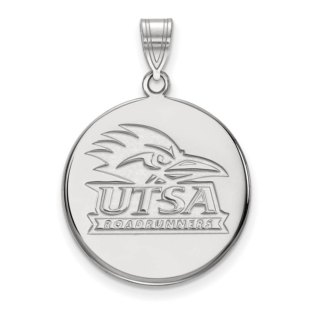 LogoArt Sterling Silver University Of Texas At San Antonio Large Disc Pendant Necklace