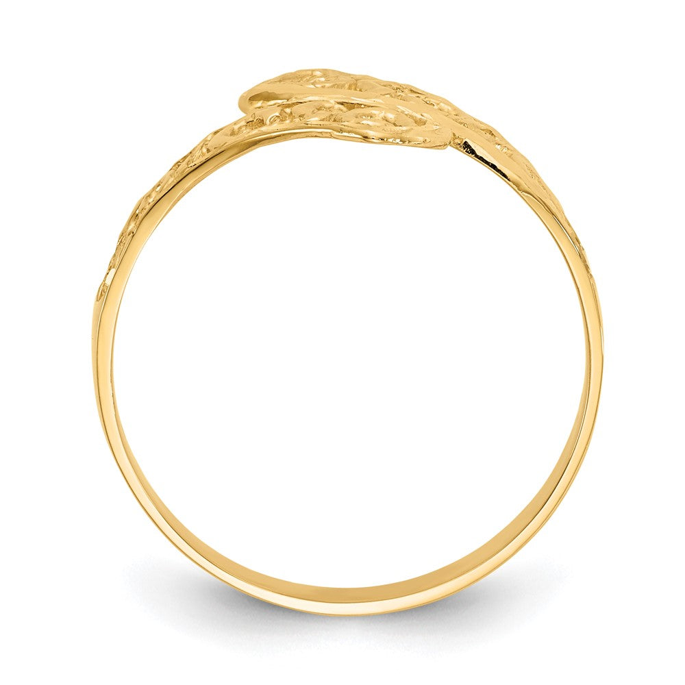 14K By-pass Lace Diamond-cut Ring Size 7