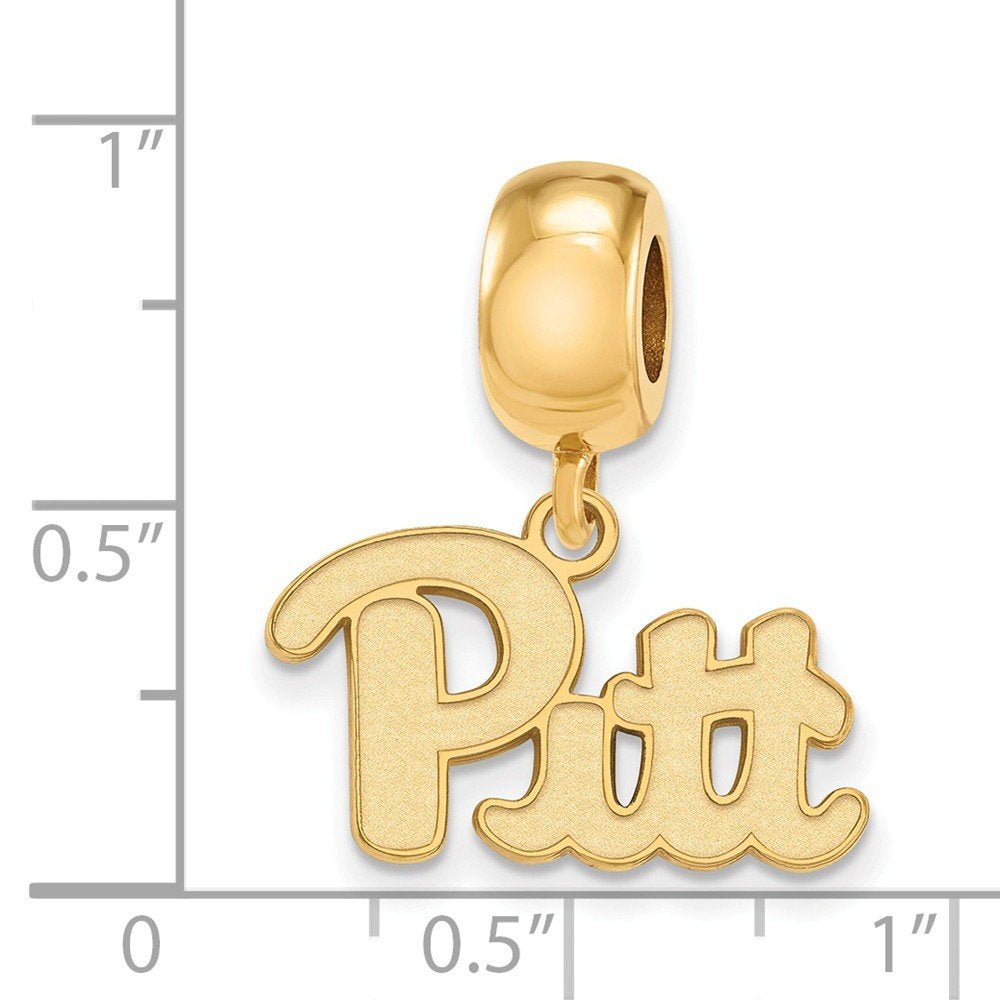 Sterling Silver Gold-plated LogoArt University of Pittsburgh Small Dangle Bead Charm