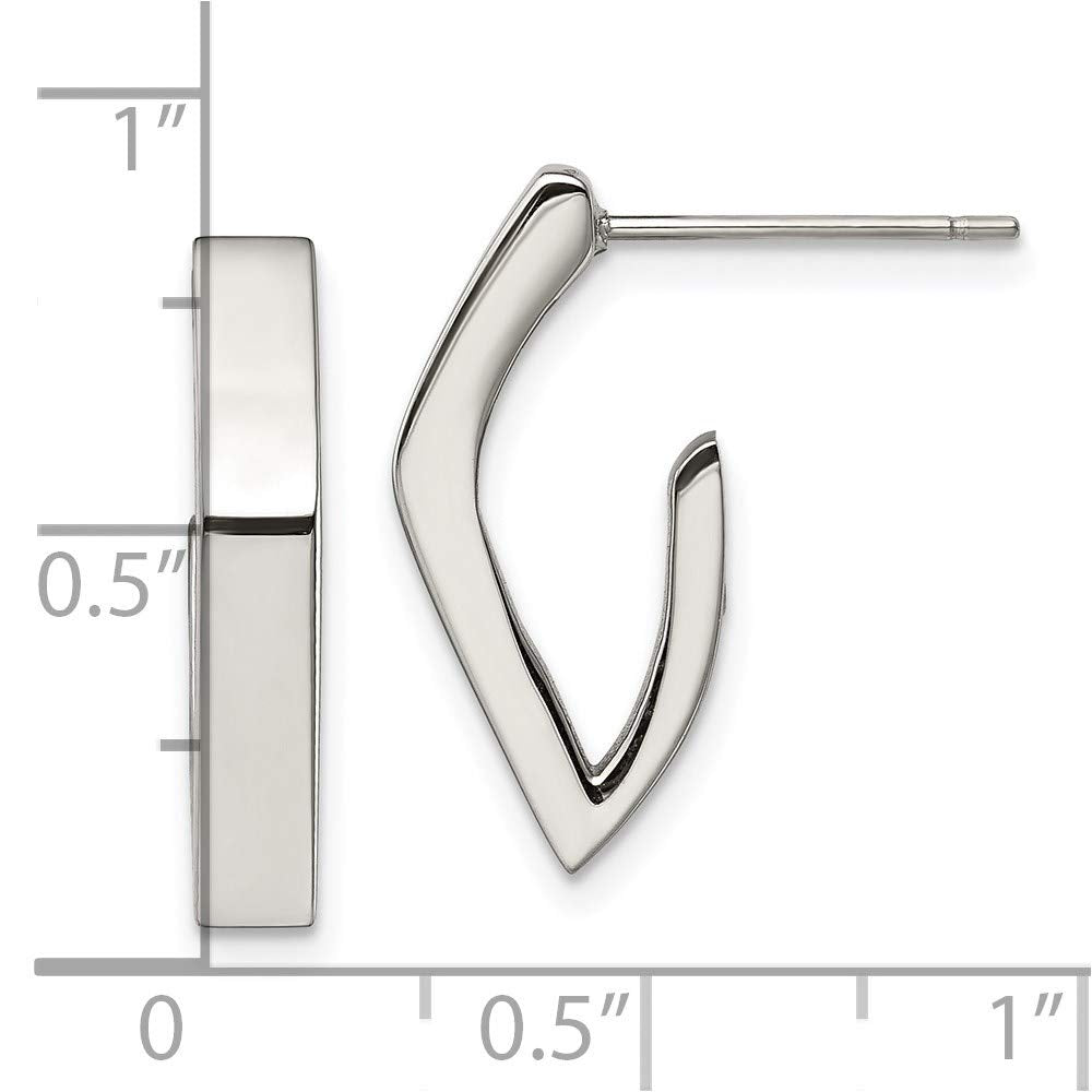 Stainless Steel Polished J Post Earrings