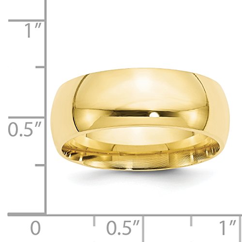 10k Yellow Gold 8mm Standard Weight Comfort Fit Wedding Band Size 11