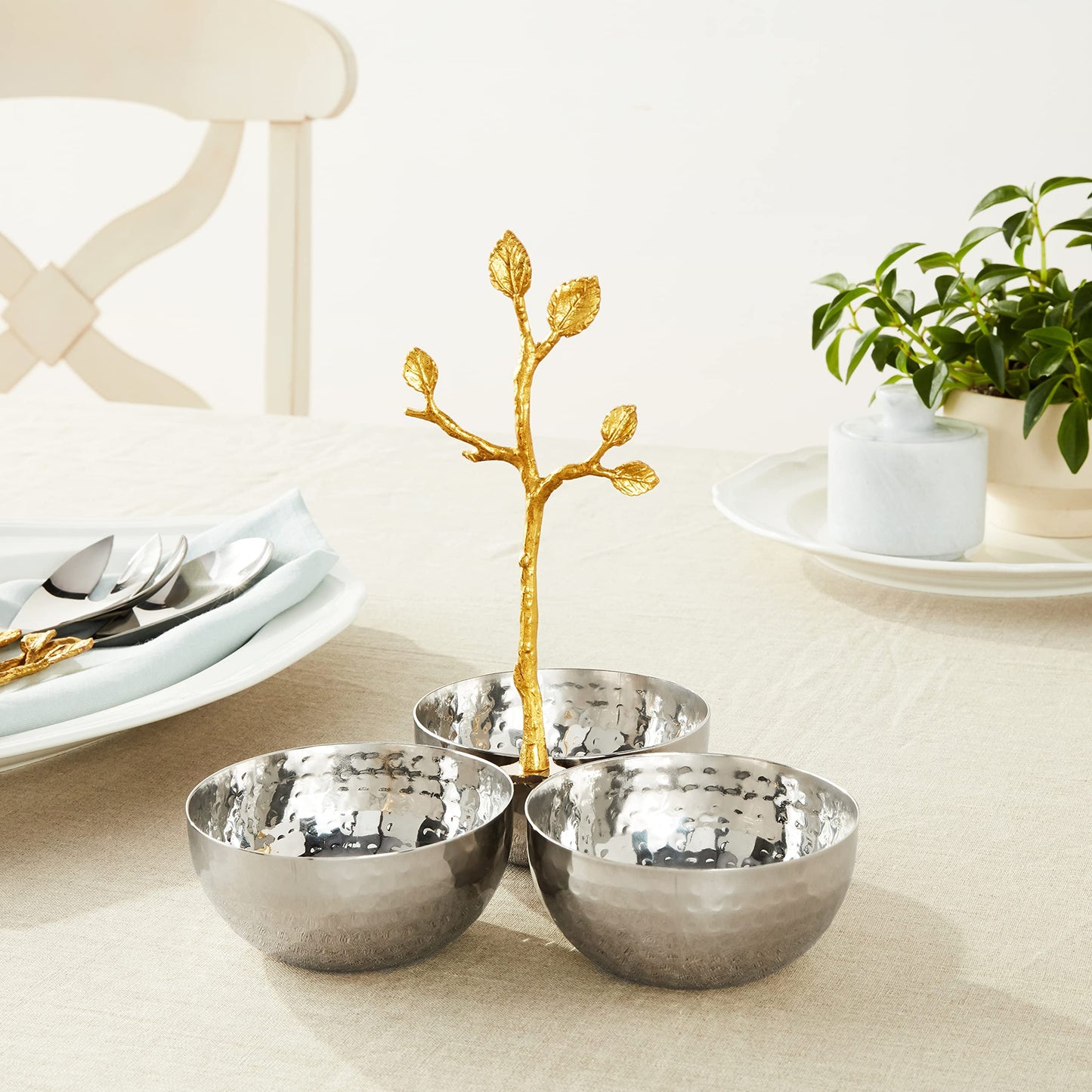 Elegance Heim Concept Golden Vine Hammered Triple Bowl