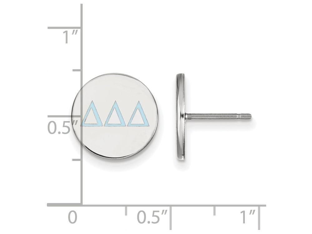 Sterling Silver Official Licensed Greek Sororities Delta Delta Delta (???) Enameled Post Earrings