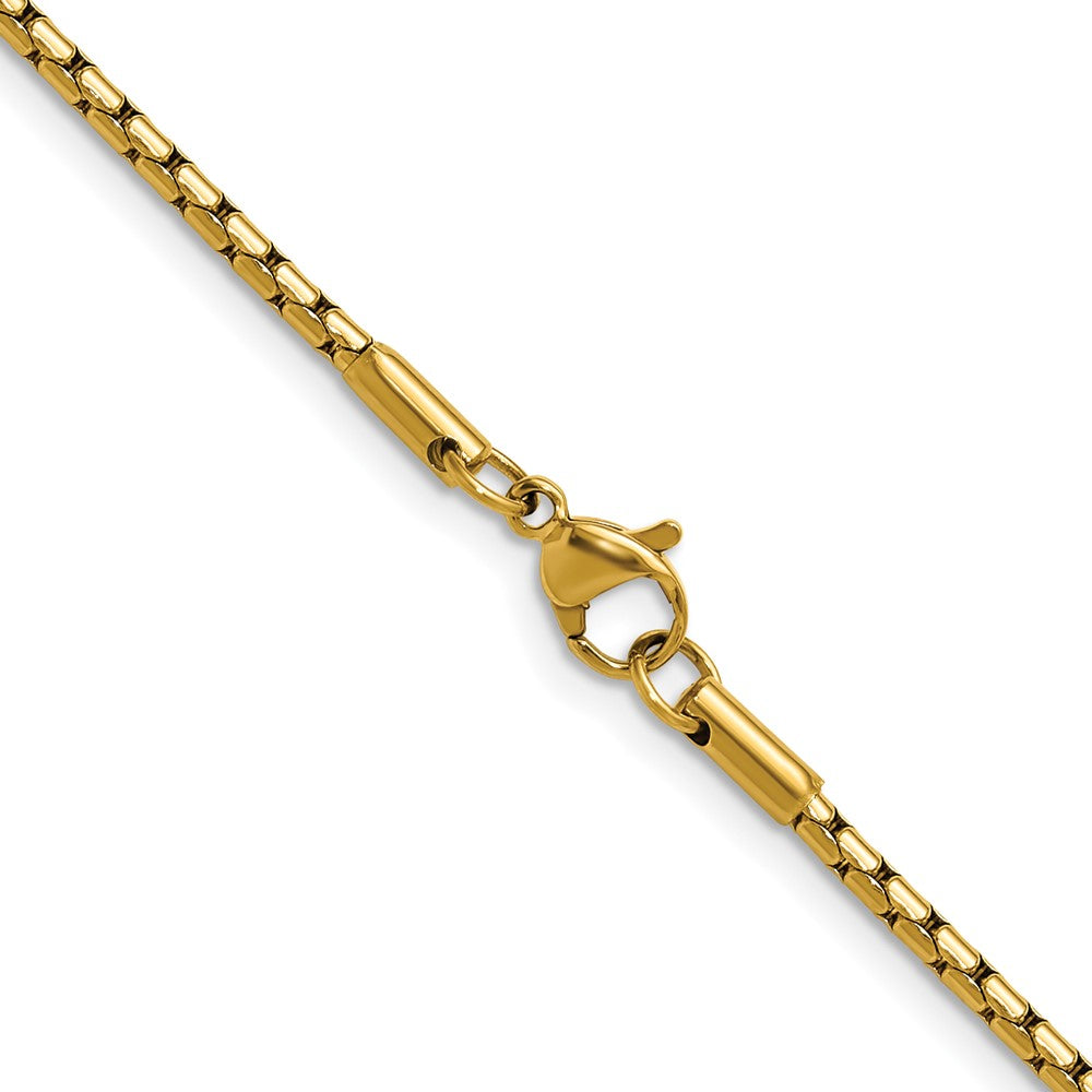 Chisel Stainless Steel Polished Yellow IP-plated 1.7mm 20 inch Elongated Box Chain