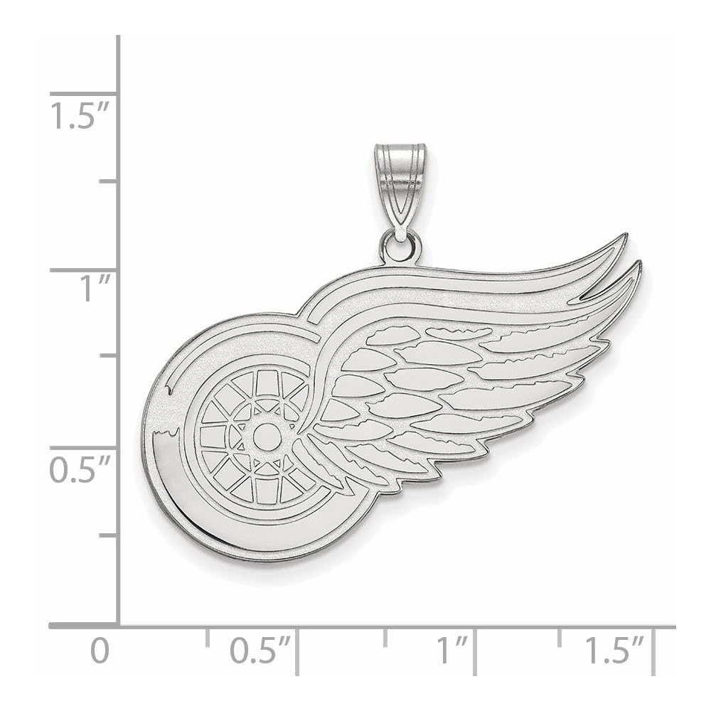 LogoArt NHL Detroit Red Wings Sterling Silver Extra Large Pendant