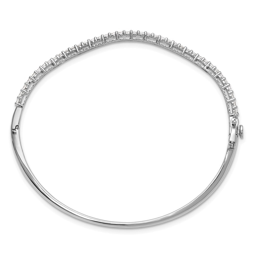 True Origin 14K White Gold 1 carat Lab Grown Diamond VS+ F+ 6.75 in Complete Wavy Bangle