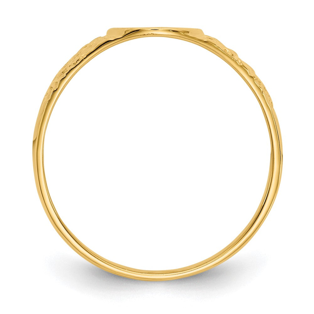 14k 8.0x7.0mm Closed Back Signet Ring Size 6