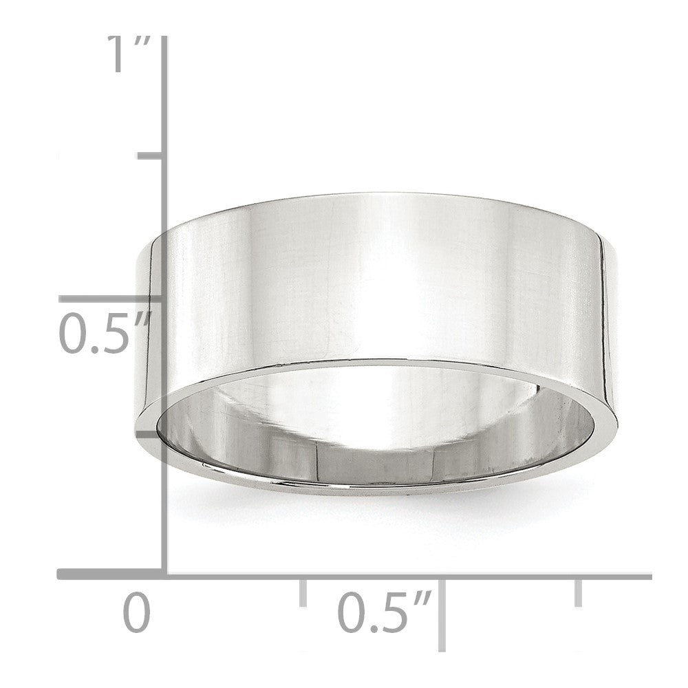 Sterling Silver 8mm Lightweight Flat Size 13.5 Band
