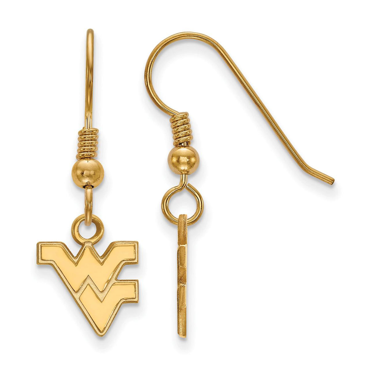Women's West Virginia Mountaineers Gold Plated XS Dangle Earrings
