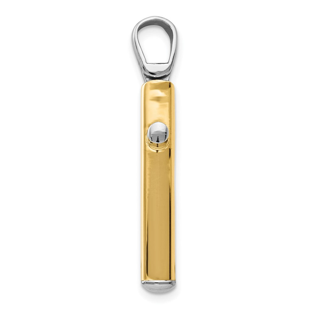 14K Two-tone Polished Cross Pendant