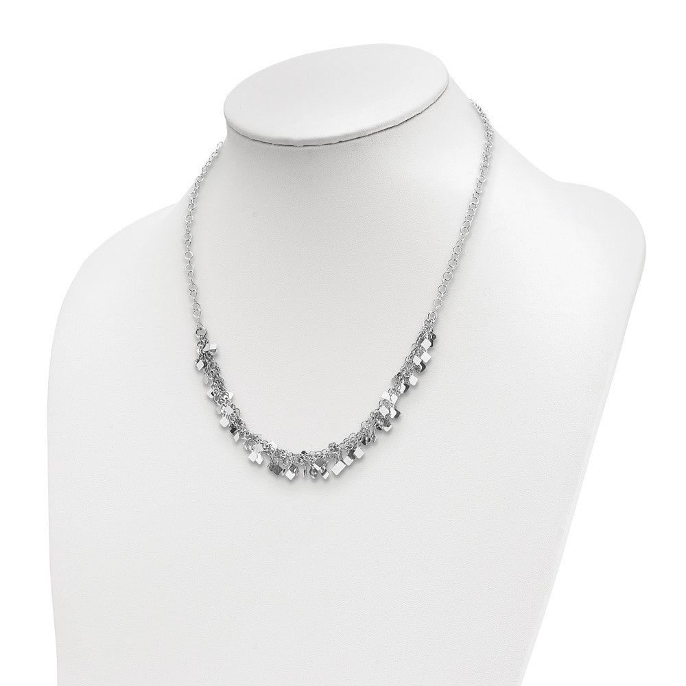 Sterling Silver Rhodium-plated with 2in ext. Necklace