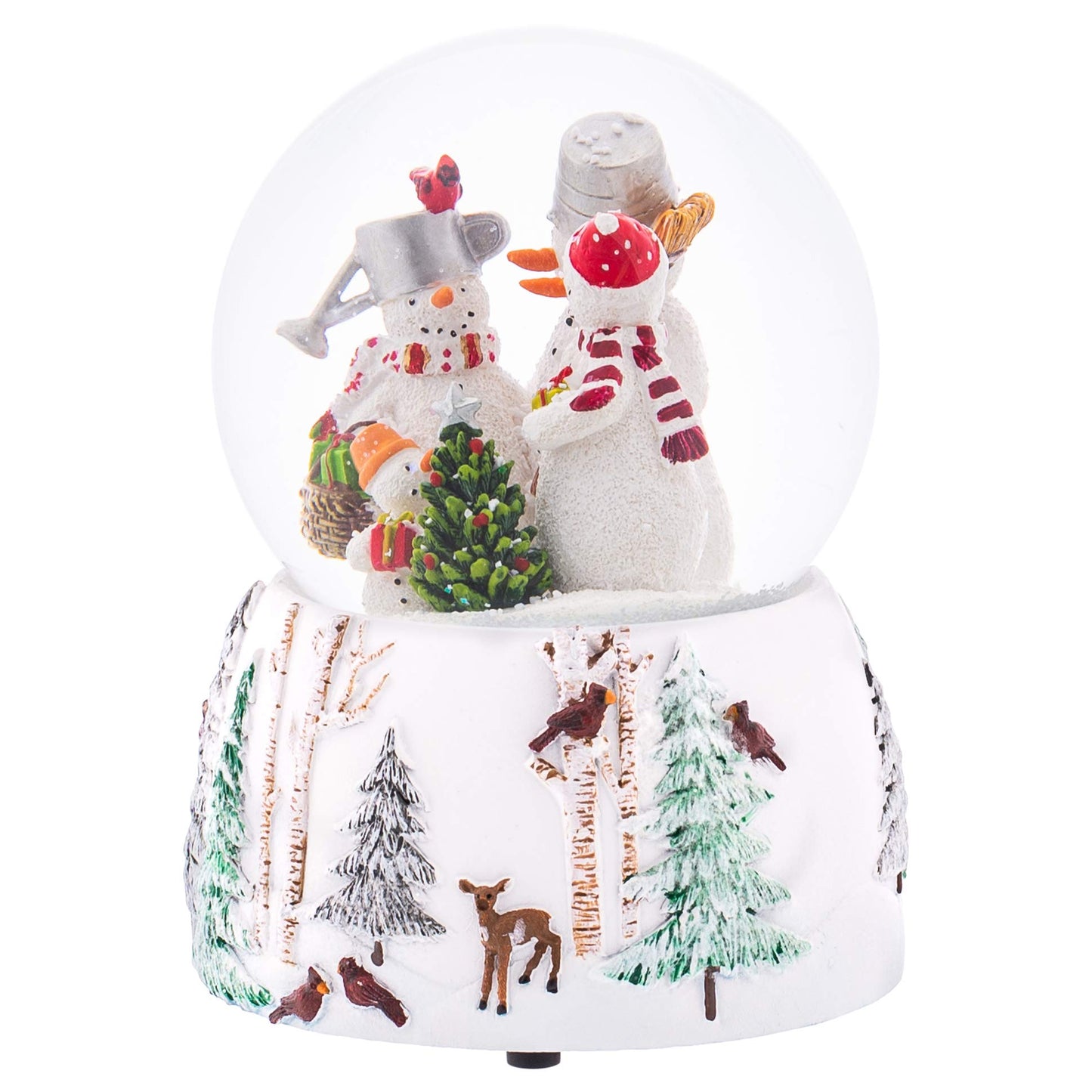 Roman 5.75" Snowman Family 100mm Dome Wind Up Glitterdome