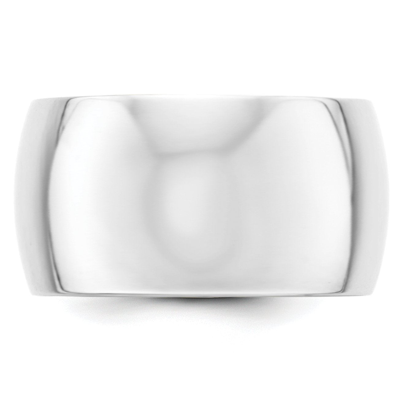 10k White Gold 12mm Half Round Wedding Band Size 9