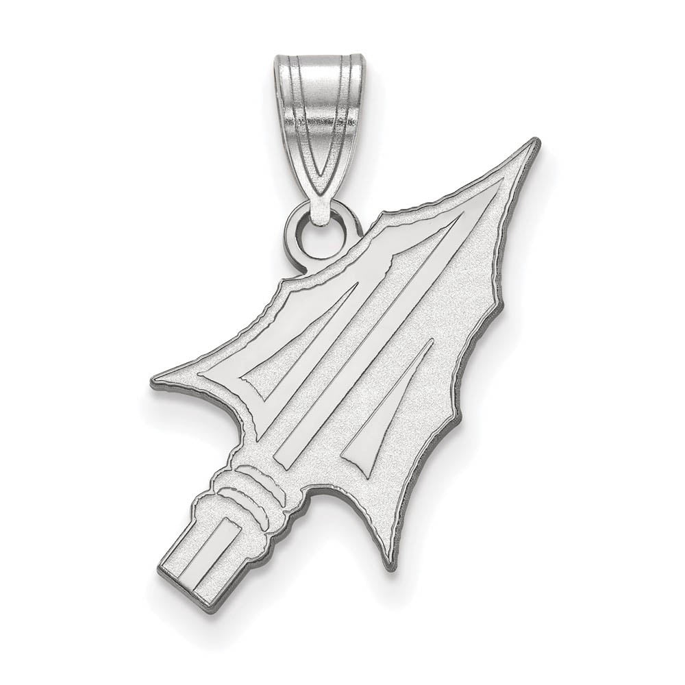 Sterling Silver Rhodium-plated LogoArt Florida State University Arrow Large Pendant Q-SS073FSU