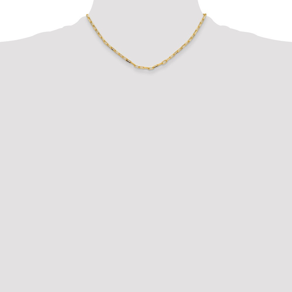 14k 3.5mm Solid Beveled D/C Paperclip Chain