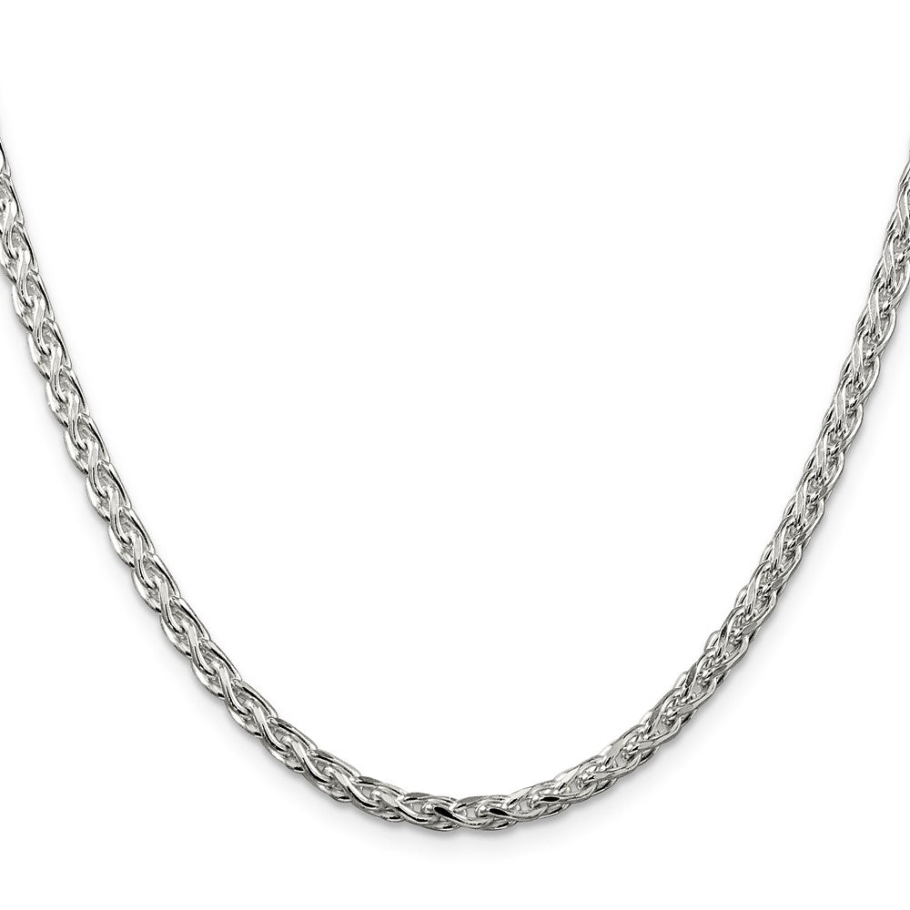 Sterling Silver 3.5mm Diamond-cut Round Spiga Chain 18 Inches