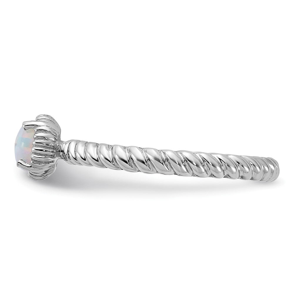Sterling Silver Stackable Expressions Created Opal Ring