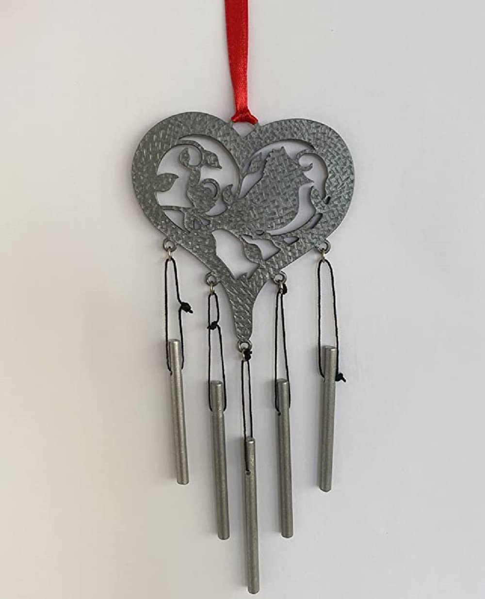 CA Gift 22589X Wind Chime - Cardinal Heart - Boxed