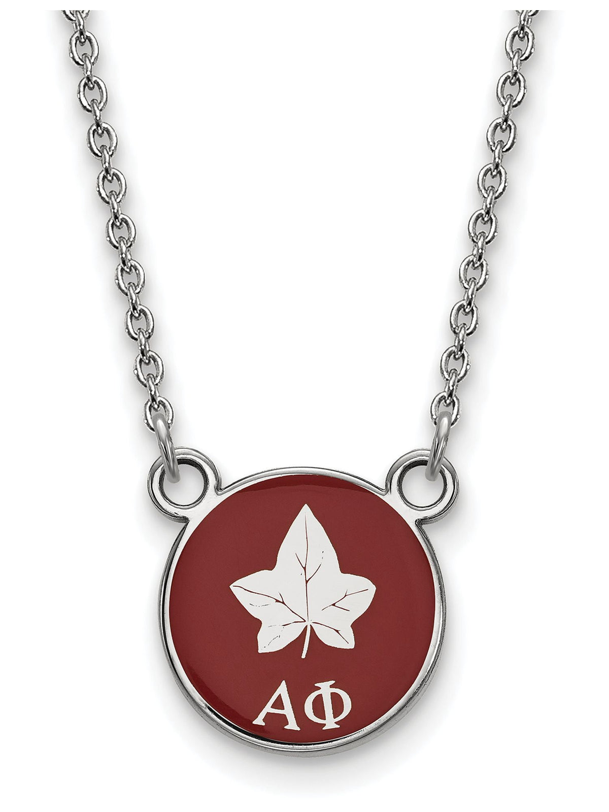 Sterling Silver 18in Official Licensed Greek Sororities Alpha Phi (??) XS Enamel Pendant w/Necklace