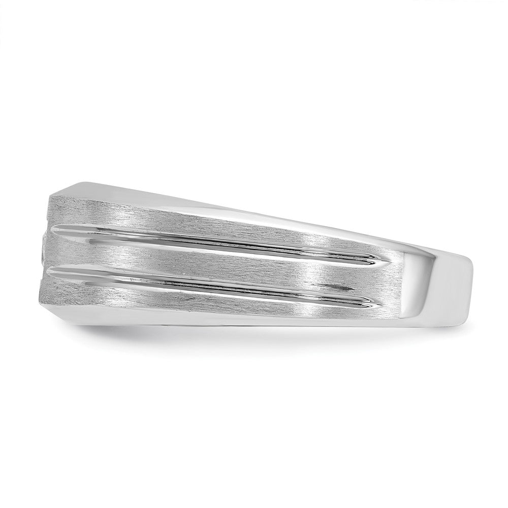 14k White Gold IBGoodman Men's Polished and Satin Diamond Ring Mounting
