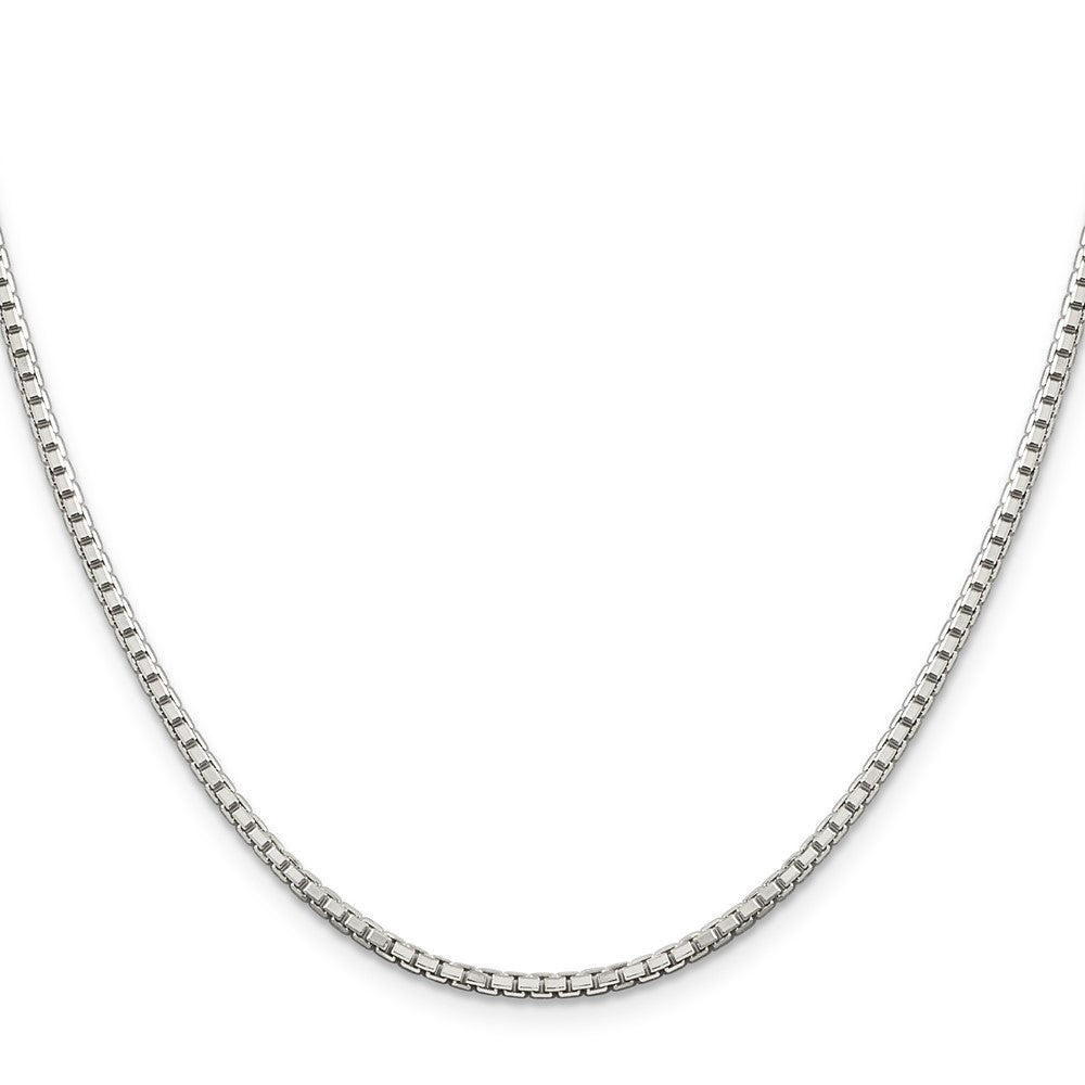 Sterling Silver 2mm 8 Sided Diamond-cut Box Chain 20 Inches