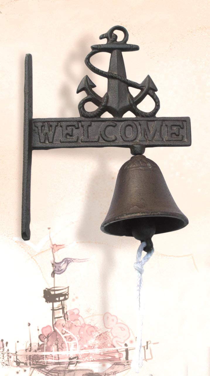 Cast Iron Welcome Bell with Anchor QGM15596