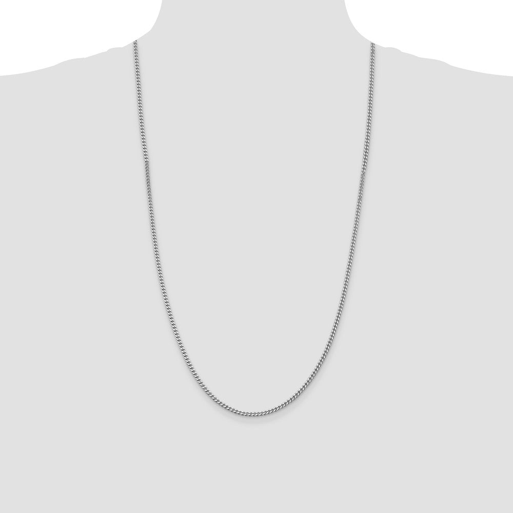 Sterling Silver Rhodium-plated 3mm Curb Chain 28 Inches