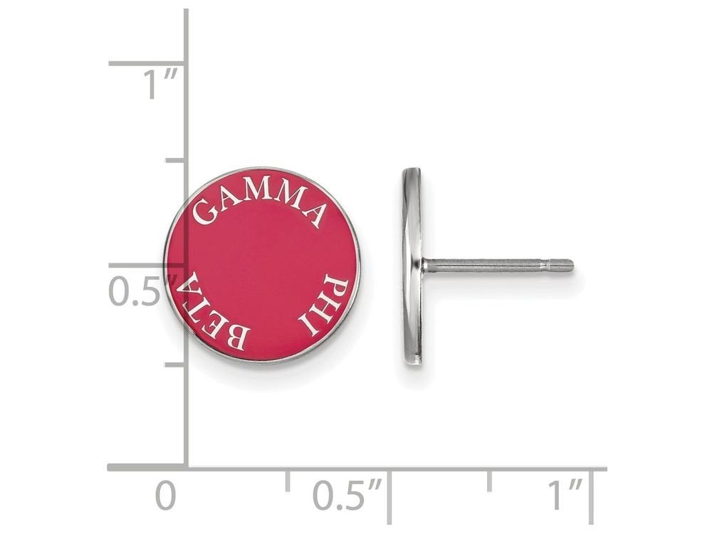 Sterling Silver Official Licensed Greek Sororities Gamma Phi Beta (???) Enameled Post Earrings
