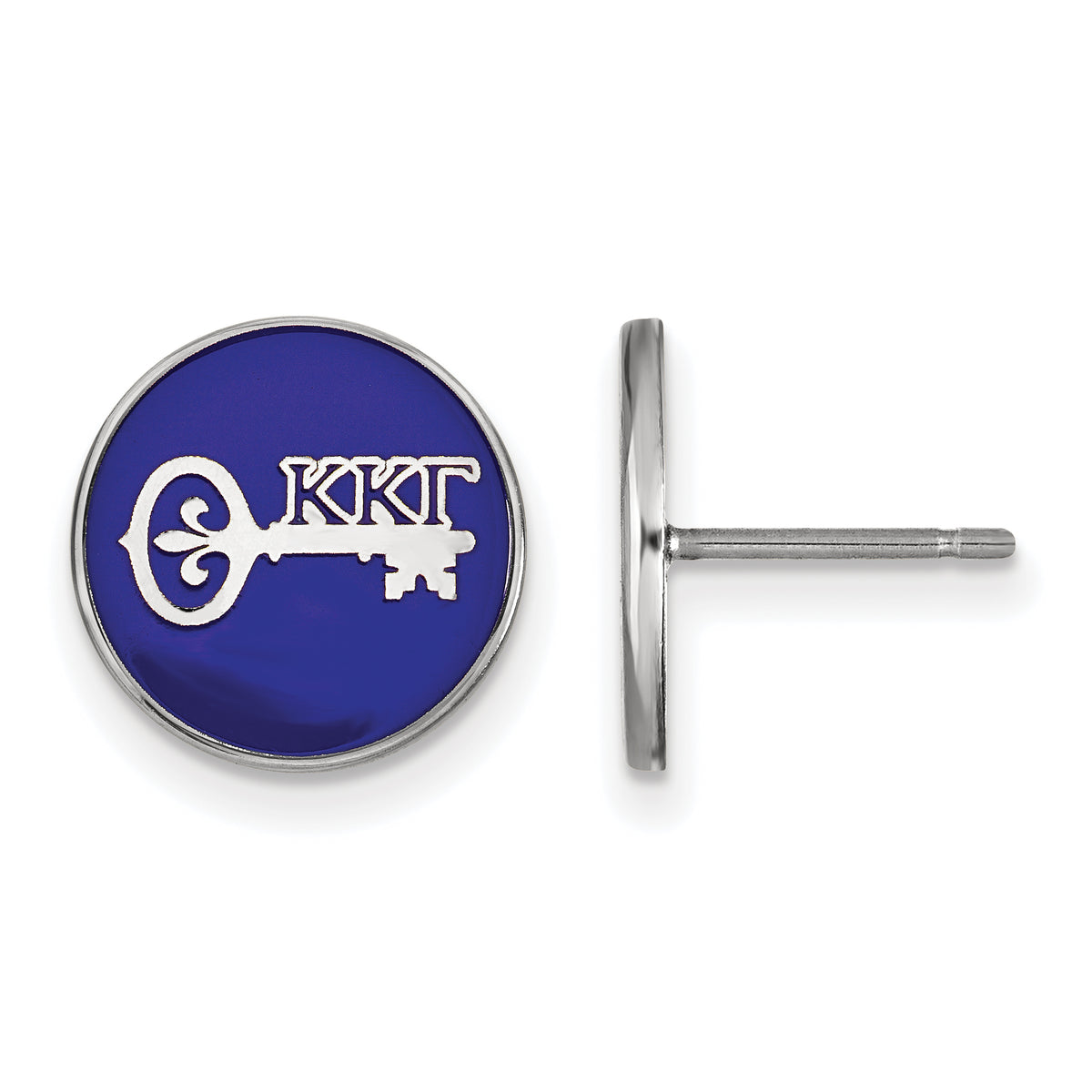 Sterling Silver Official Licensed Greek Sororities Kappa Kappa Gamma (???) Enameled Post Earrings