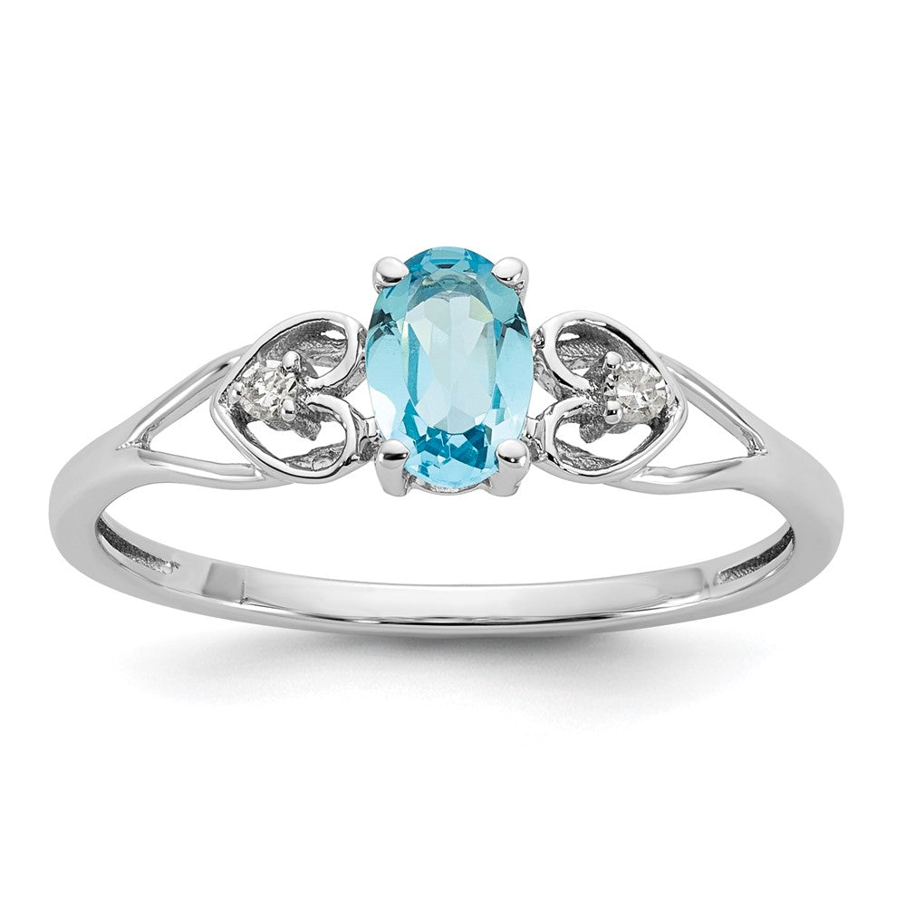 10kw Blue Topaz and Diamond Ring