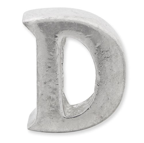 925 Sterling Silver Polished Reflections SimStars Letter Name Personalized Monogram Initial D Bead Charm 7.27x6.36mm Wid