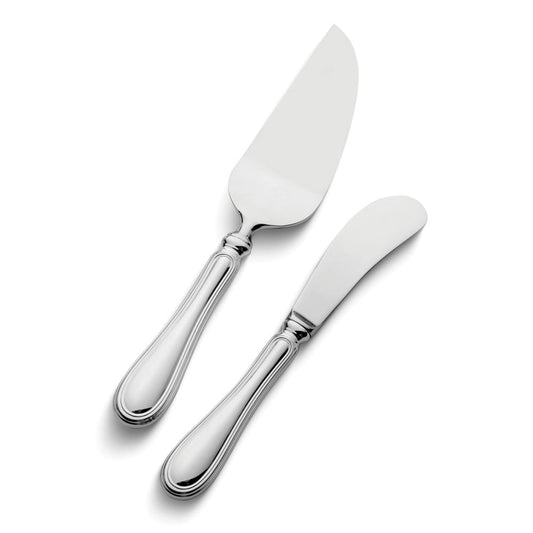Wallace Giorgio 2 Piece Cheese Set with Sterling Silver Handles and Stainless Steel Blades QGM21982