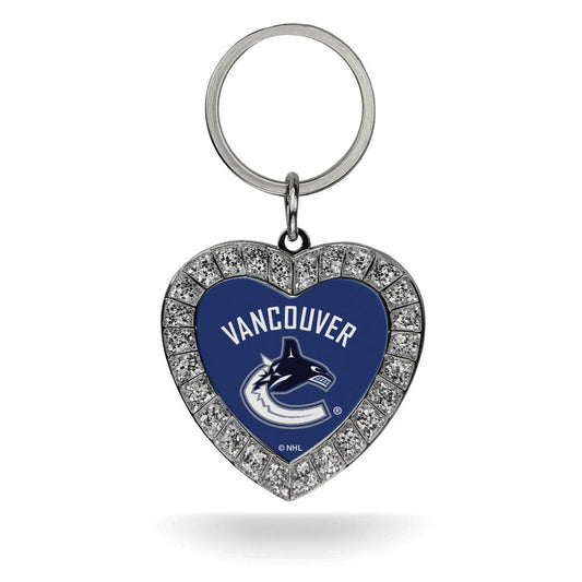 NHL Vancouver Canucks Rhinestone Heart Key Ring QGC7986