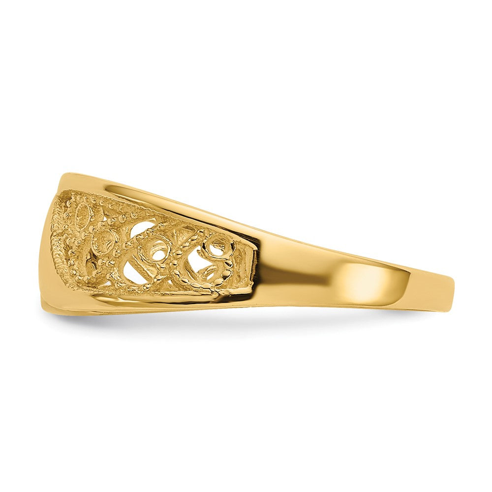 14k Polished Filigree Ring Size 6