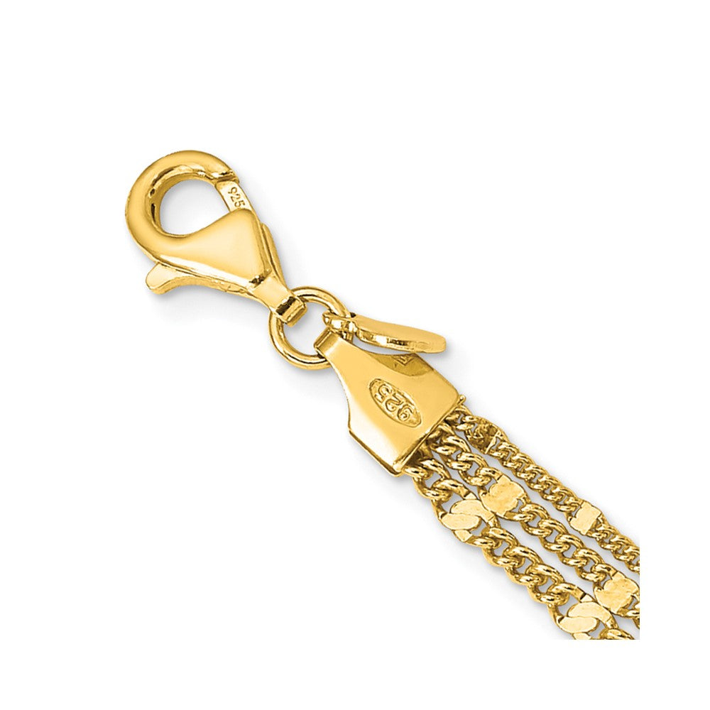 Sterling Silver Gold-tone Multi-strand with 1.5in ext. Necklace