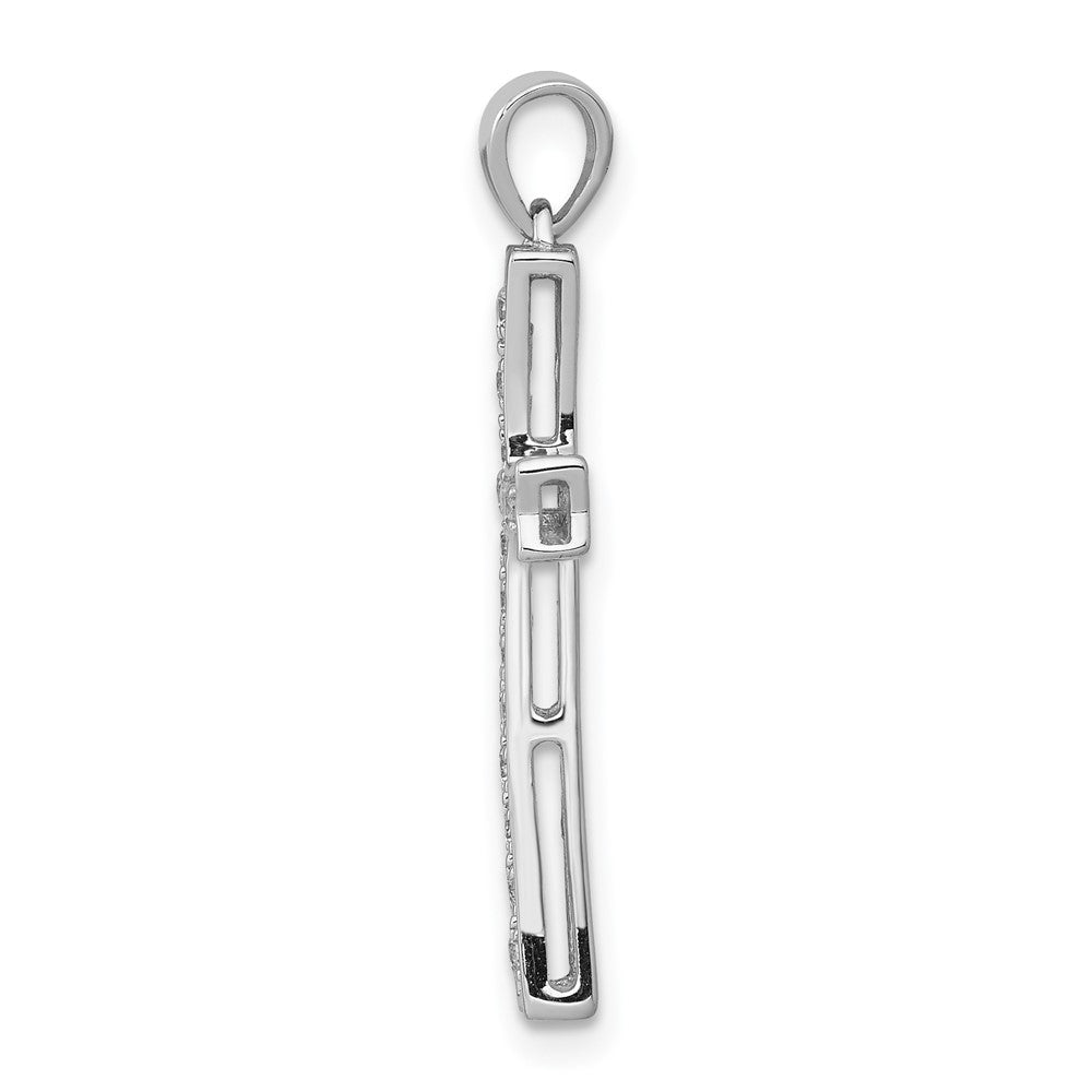 14k White Gold 1/5 carat Lab Grown Diamond VS/SI+ G+ Cross Pendant
