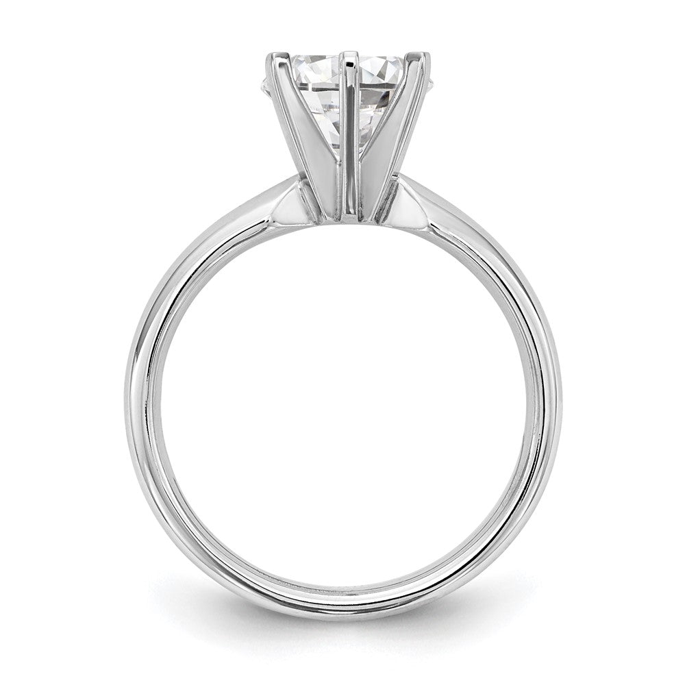 14k White Gold 5/8 carat Medium-Weight Comfort-Fit 6-Prong Round Solitaire Ring Mounting
