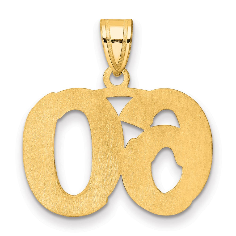 14k Polished Etched Number 60 Pendant