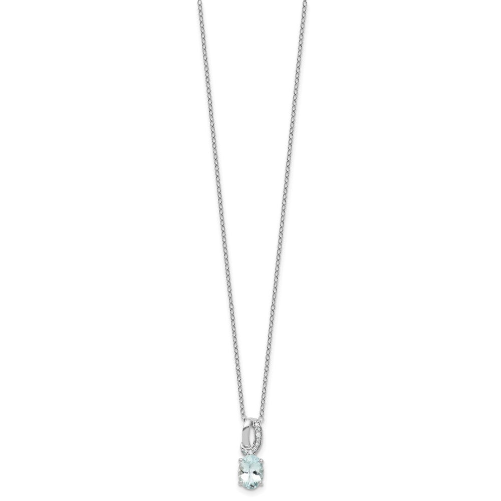 SS Aquamarine & Diamond Pend