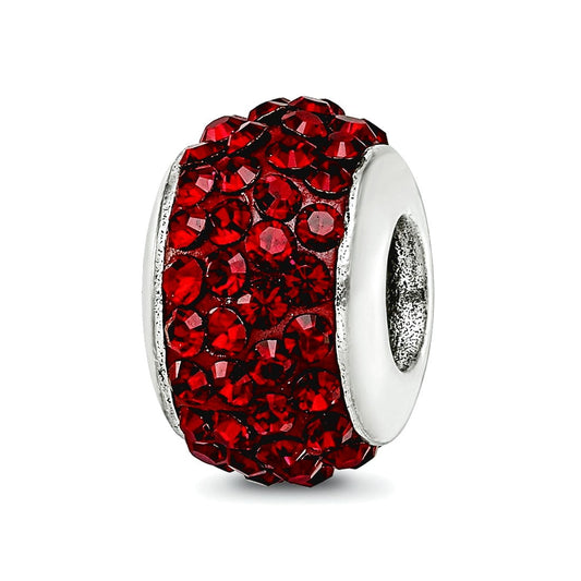 Sterling Silver Reflections Dark Maroon Full Preciosa Crystal Bead